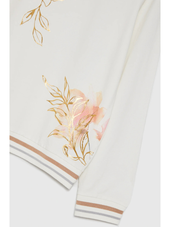 Moodo Fehér pamut blúz nyomattal Moodo