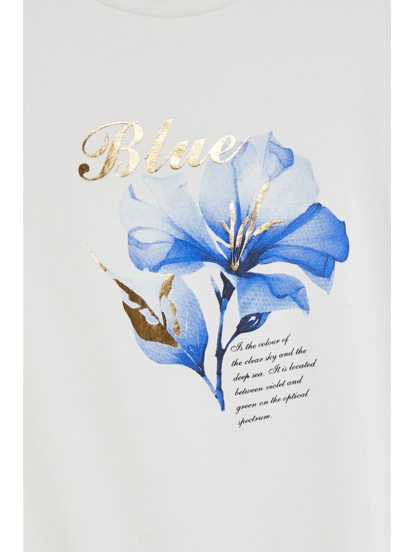 Moodo Fehér blúz nyomattal és megkötővel Moodo