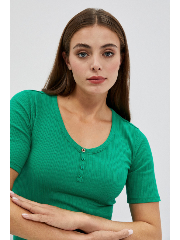 Moodo Blúz kerek nyakkivágással és gombokkal Moodo