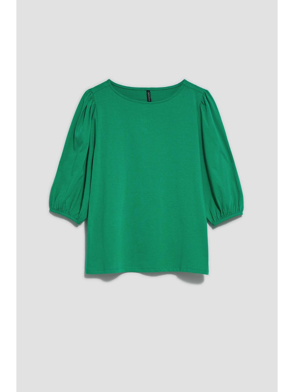 Moodo Zöld sima póló felfújt ujjakkal Moodo