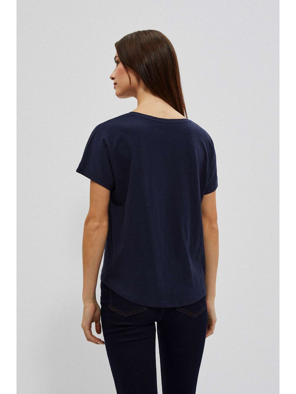 Moodo Gránátvörös hajtogatott blúz arcnyomattal Moodo