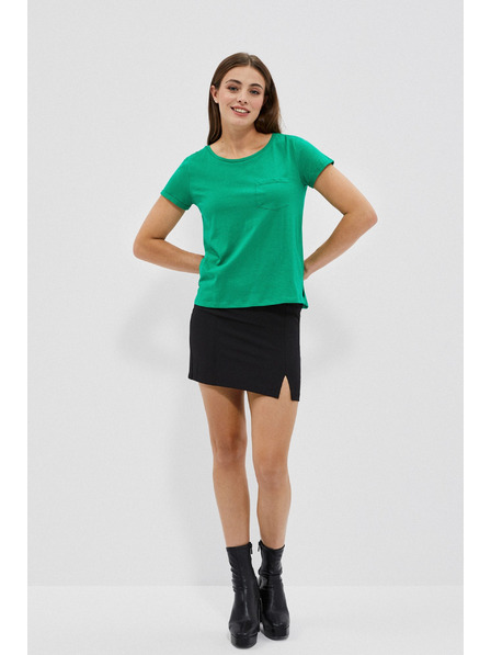 Moodo Zöld pamut póló zsebzsebbel Moodo