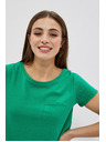 Moodo Zöld pamut póló zsebzsebbel Moodo