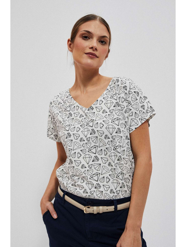 Moodo Gyöngyház Moodo póló díszített hátrésszel