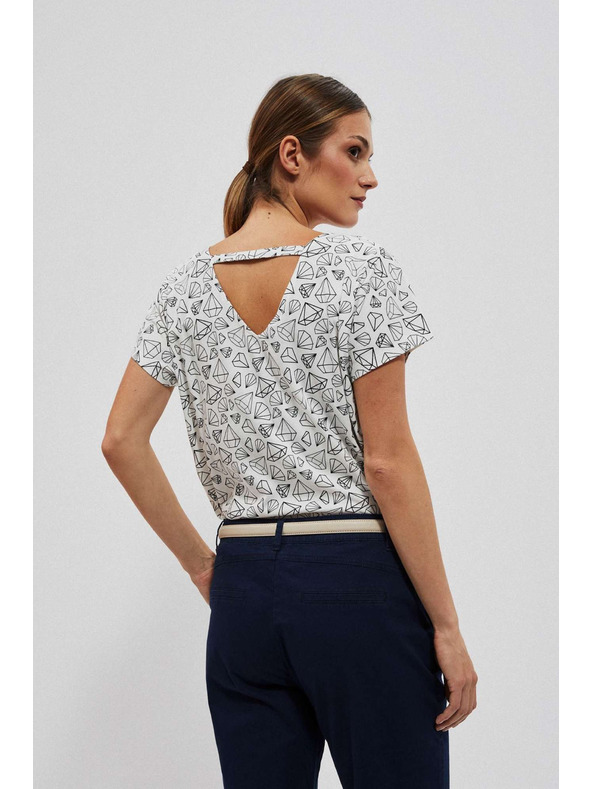 Moodo Gyöngyház Moodo póló díszített hátrésszel