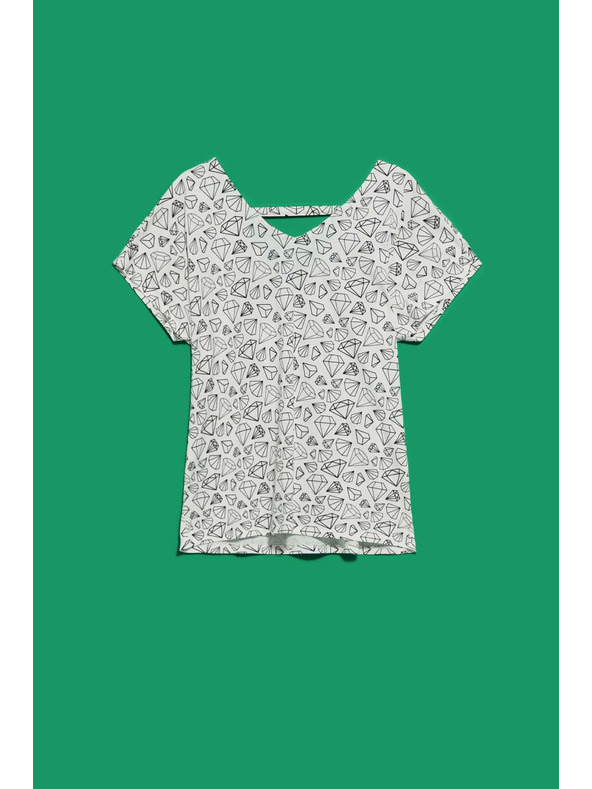 Moodo Gyöngyház Moodo póló díszített hátrésszel