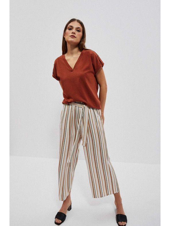 Moodo V-nyakú barna felső Moodo