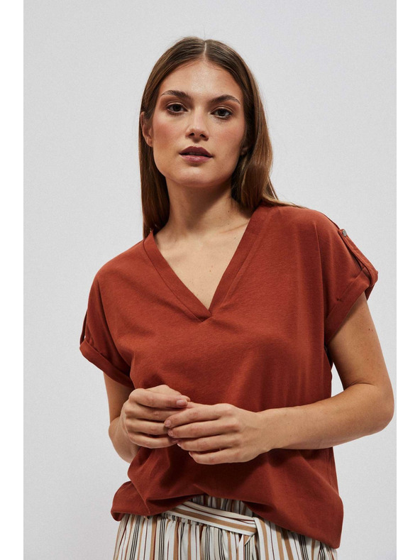 Moodo V-nyakú barna felső Moodo