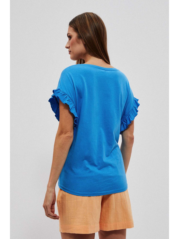 Moodo Moodo felső felirattal és fodros ujjal