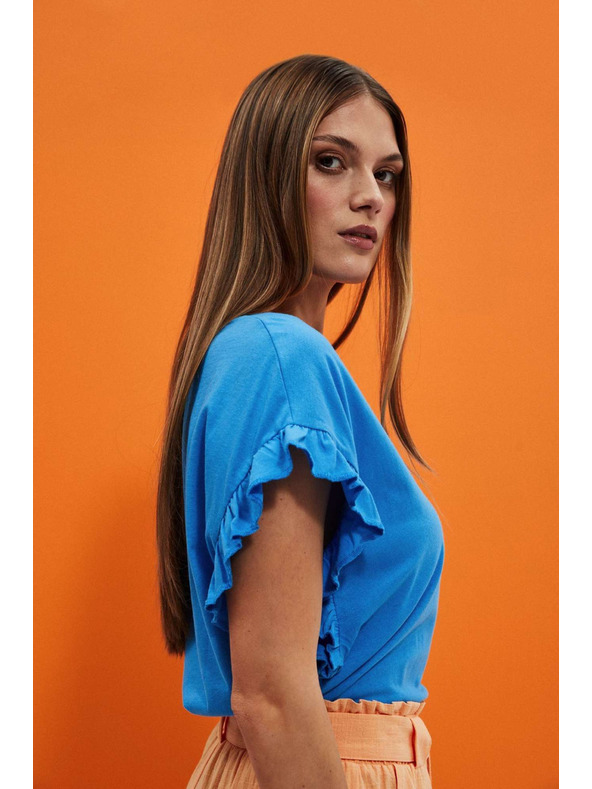 Moodo Moodo felső felirattal és fodros ujjal