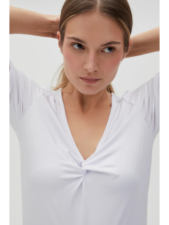 Moodo Fehér Moodo felső díszített nyakkivágással