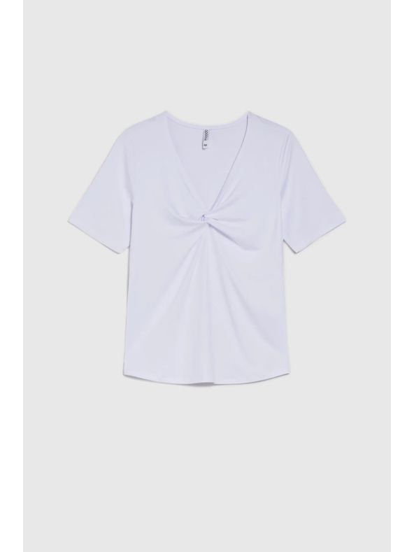 Moodo Fehér Moodo felső díszített nyakkivágással