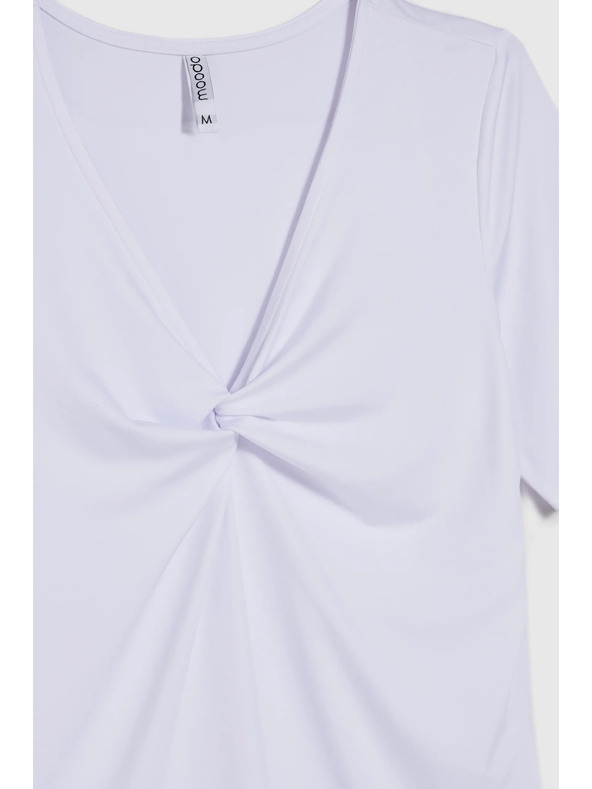 Moodo Fehér Moodo felső díszített nyakkivágással