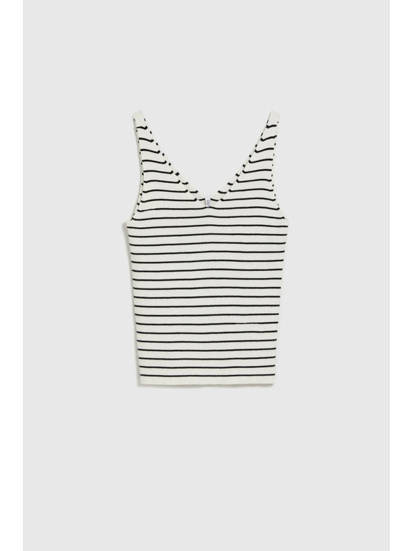 Moodo Bézs csíkos Moodo pamut top