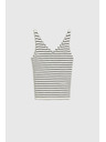 Moodo Bézs csíkos Moodo pamut top
