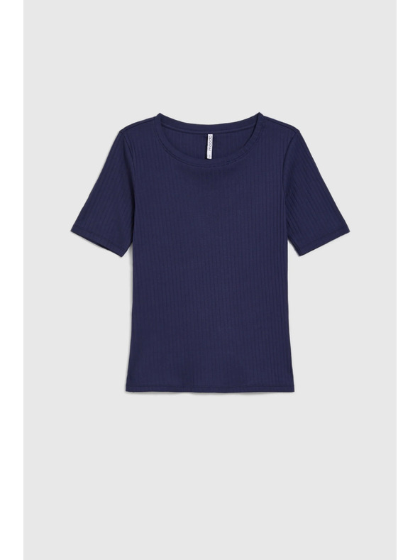 Moodo Sötétkék Moodo bordás anyagú felső