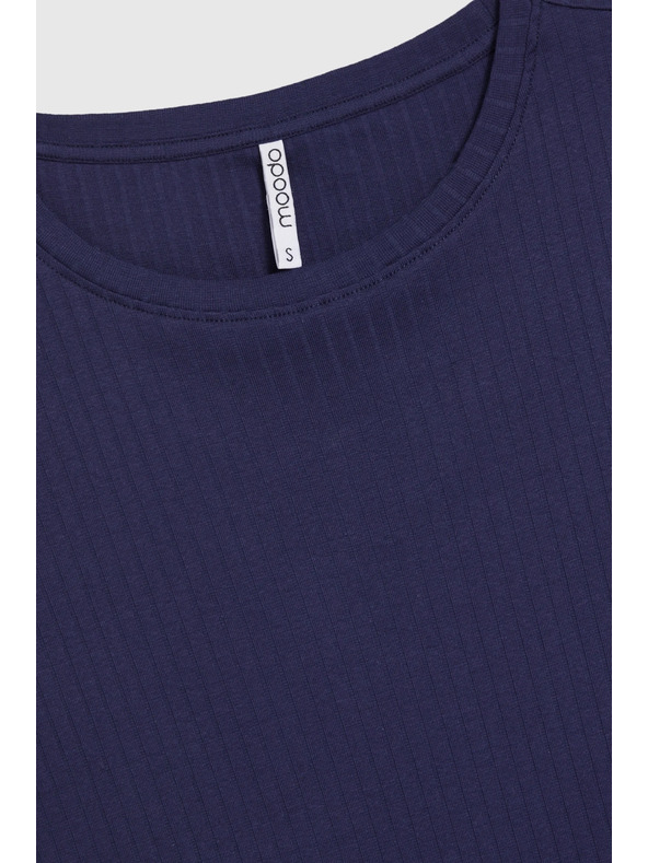 Moodo Sötétkék Moodo bordás anyagú felső