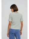 Moodo Olíva csíkos Moodo pamut póló