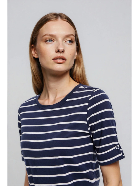 Moodo Sötétkék csíkos Moodo pamut póló