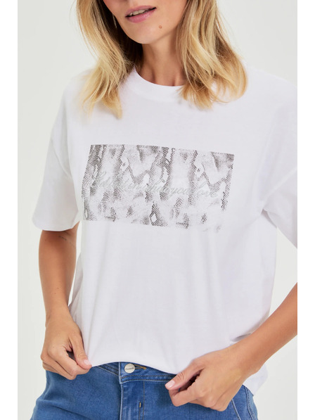 Moodo Fehér Moodo mintás pamut póló