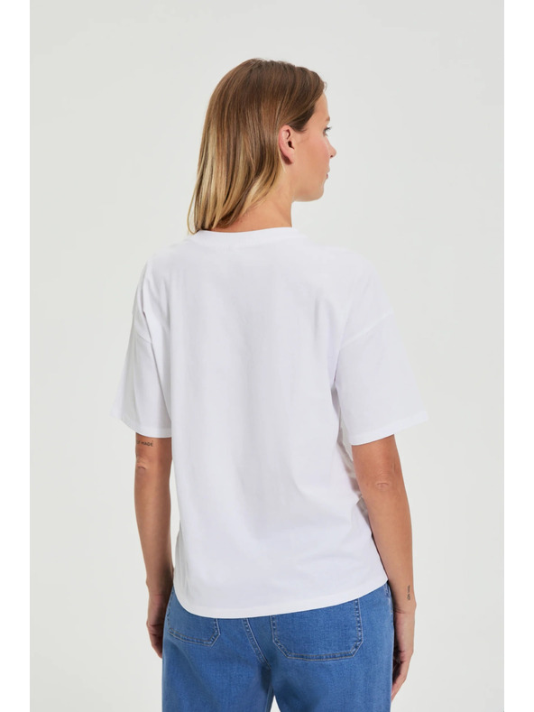 Moodo Fehér Moodo mintás pamut póló