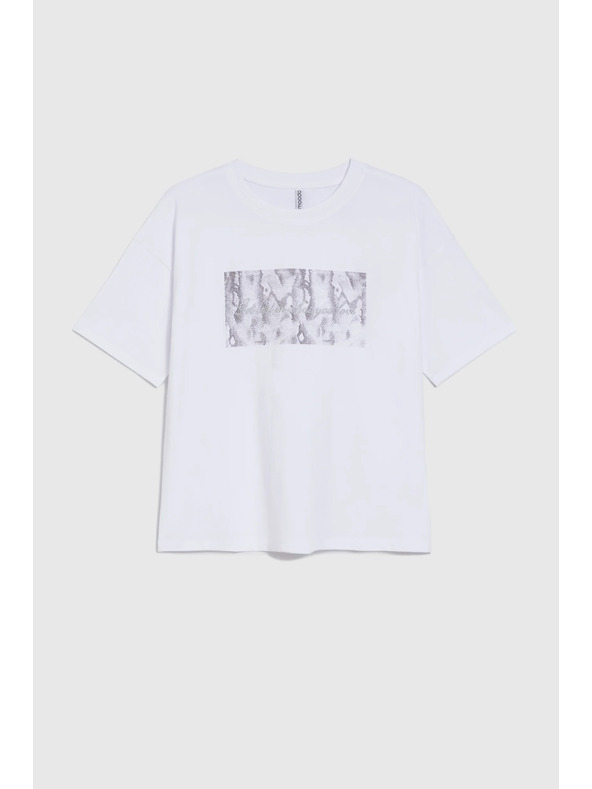 Moodo Fehér Moodo mintás pamut póló