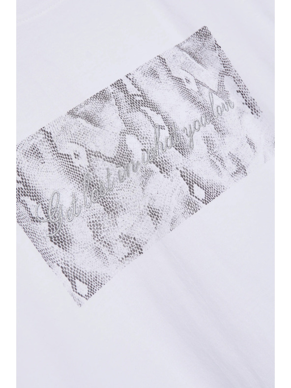 Moodo Fehér Moodo mintás pamut póló