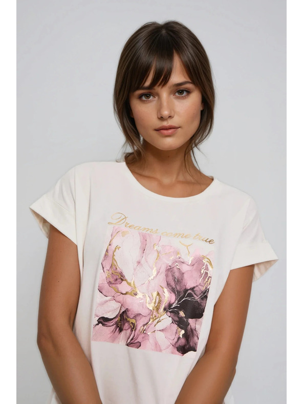 Moodo Ecru mintás póló Moodo