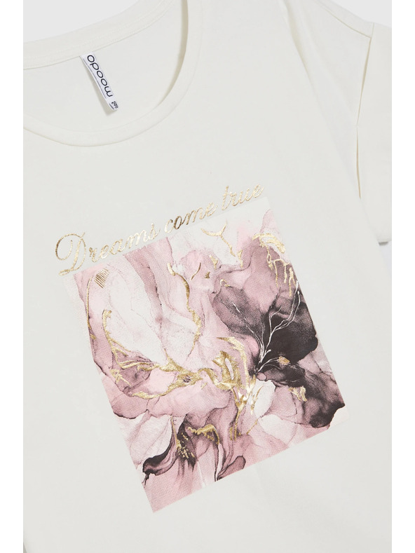 Moodo Ecru mintás póló Moodo