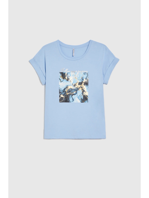 Moodo Világoskék mintás póló Moodo