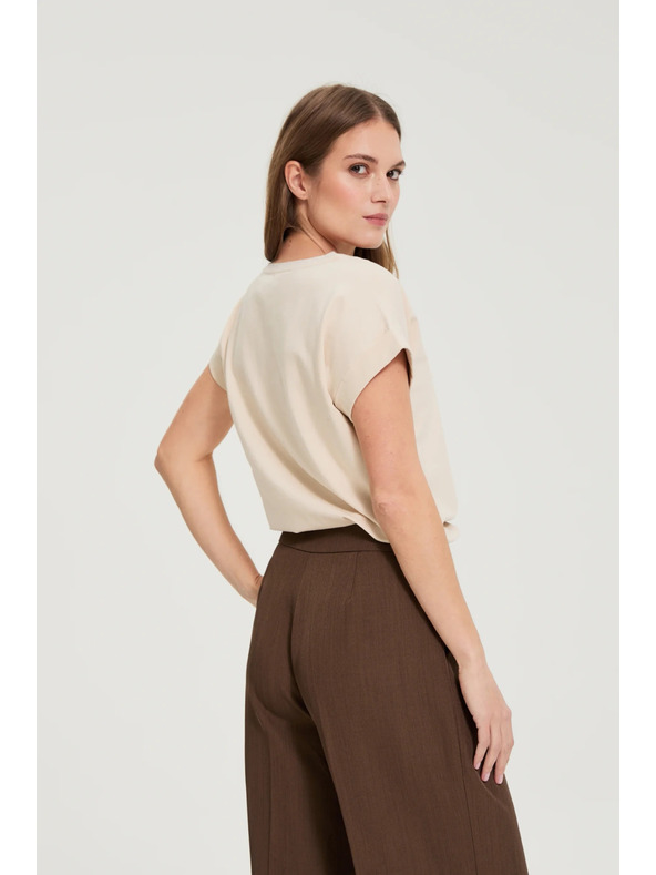 Moodo Bézs blúz felirattal Moodo