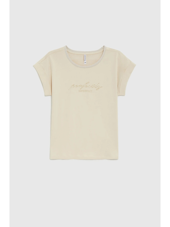 Moodo Bézs blúz felirattal Moodo