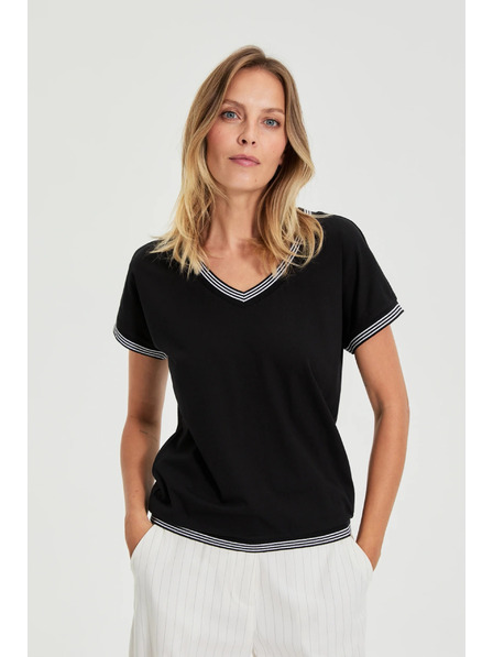 Moodo Fekete pamut blúz Moodo