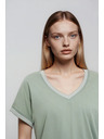 Moodo Olívazöld pamut blúz Moodo