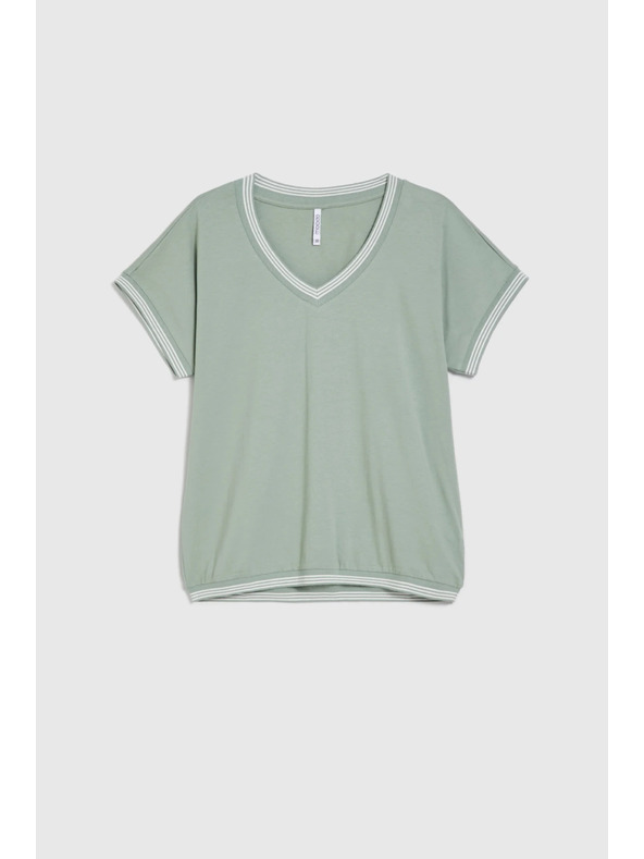 Moodo Olívazöld pamut blúz Moodo