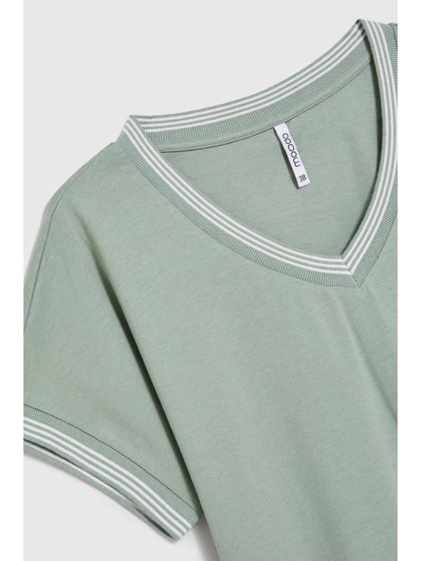 Moodo Olívazöld pamut blúz Moodo