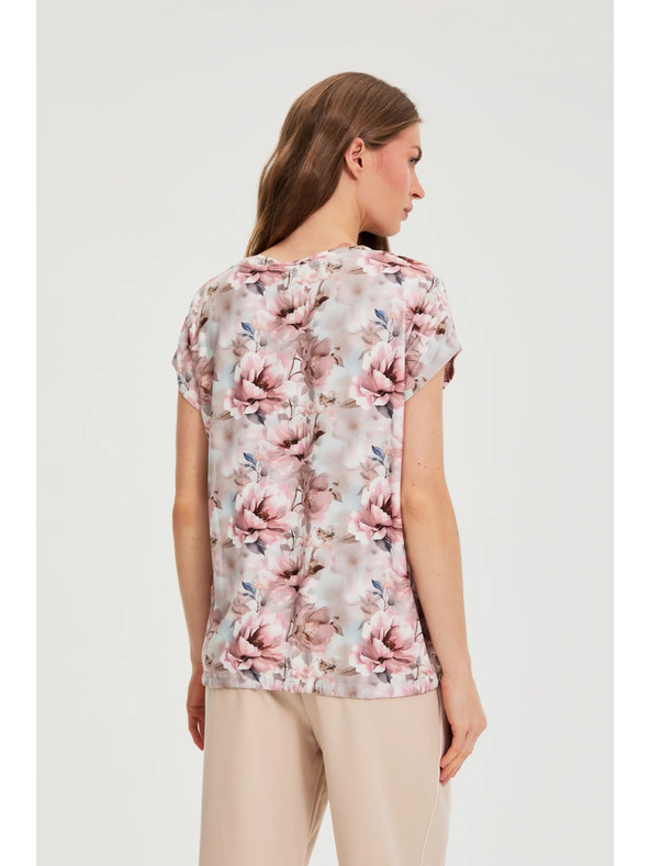 Moodo Rózsaszín virágmintás blúz Moodo