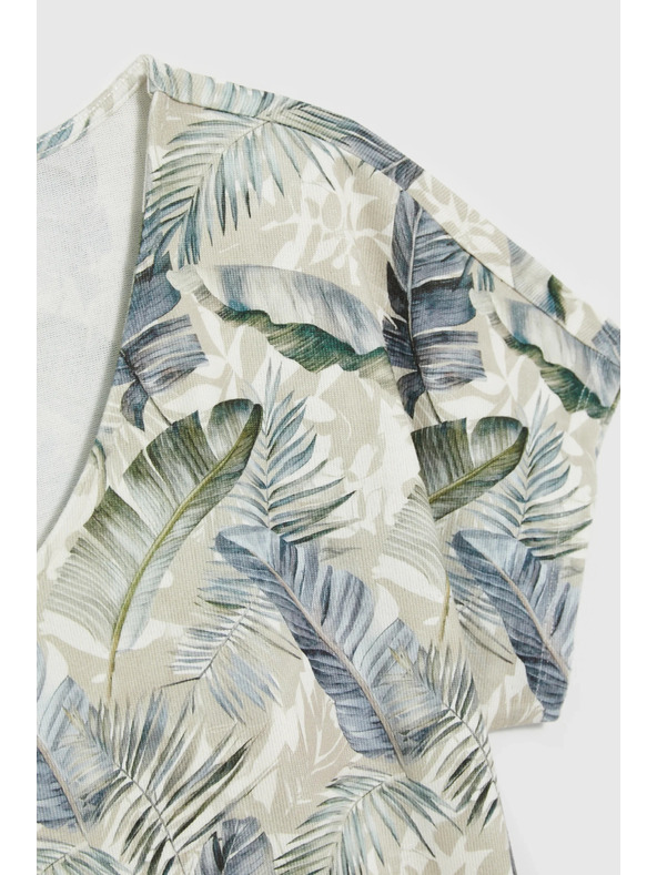 Moodo Bézs V-nyakú blúz Moodo