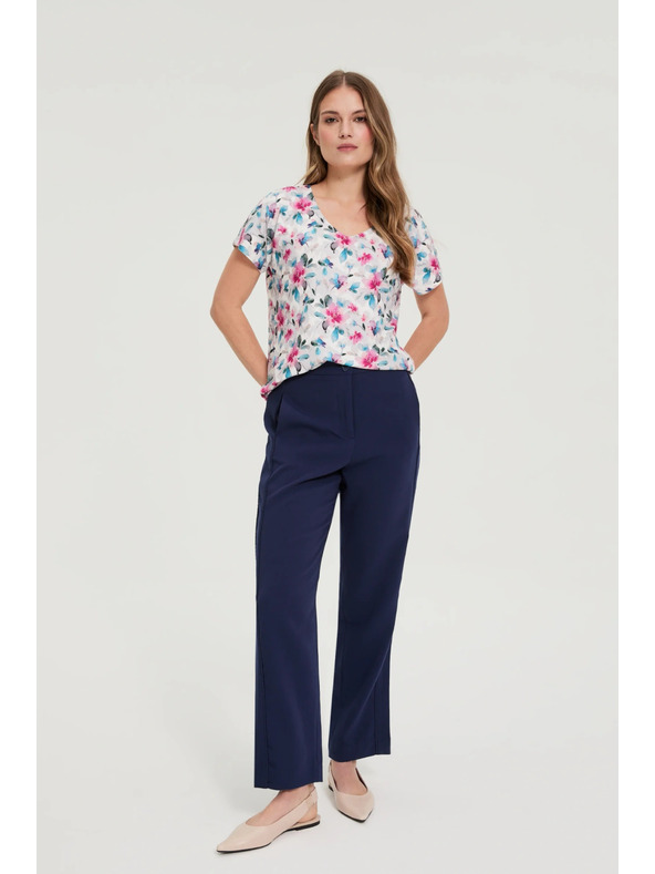 Moodo Fehér V-nyakú blúz Moodo