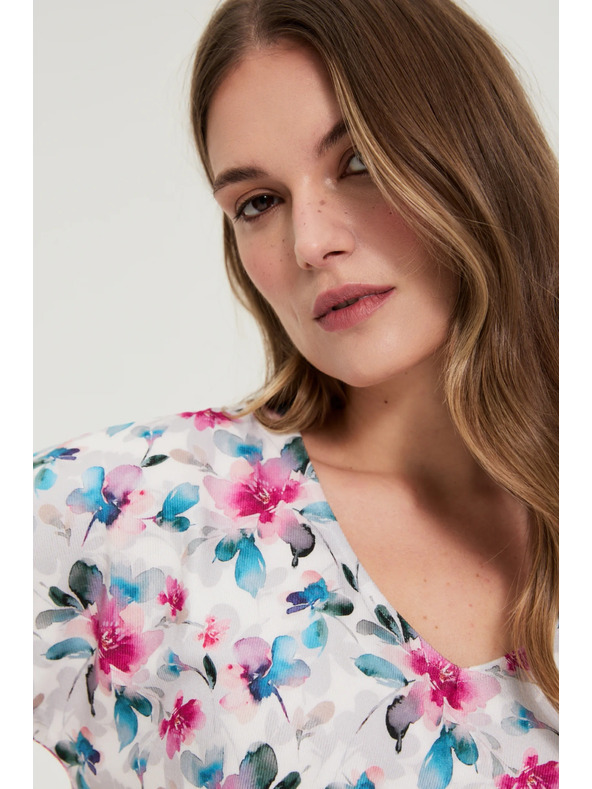 Moodo Fehér V-nyakú blúz Moodo