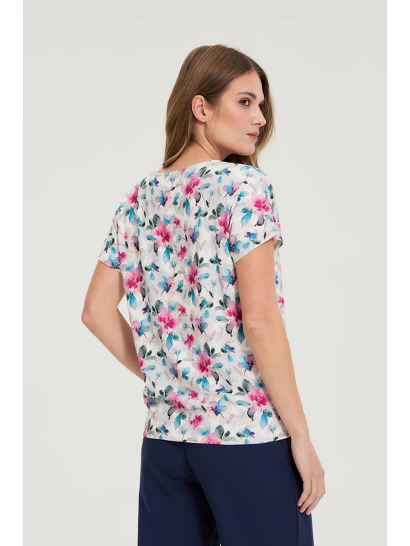 Moodo Fehér V-nyakú blúz Moodo