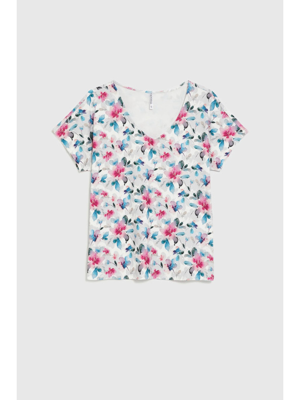 Moodo Fehér V-nyakú blúz Moodo