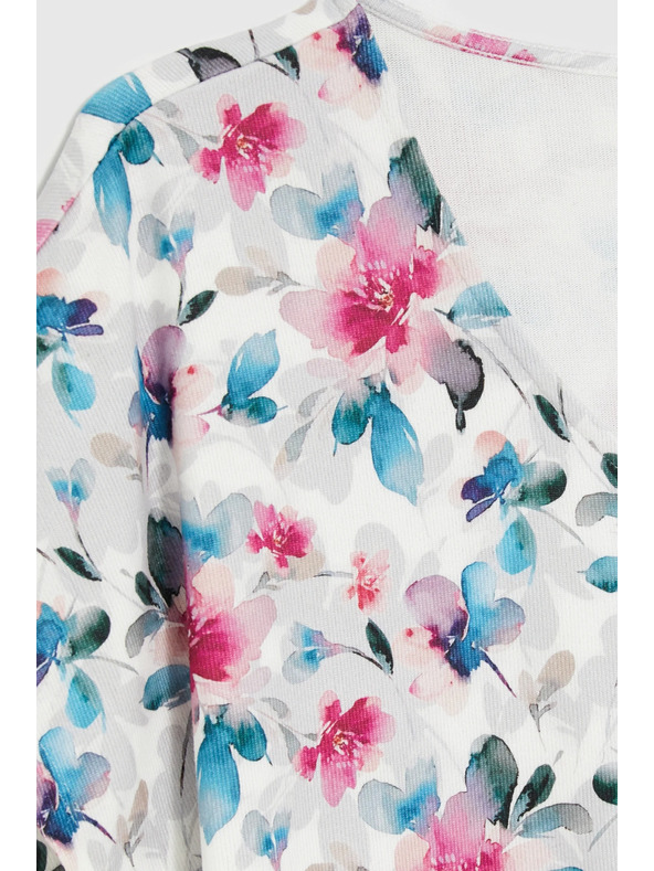 Moodo Fehér V-nyakú blúz Moodo