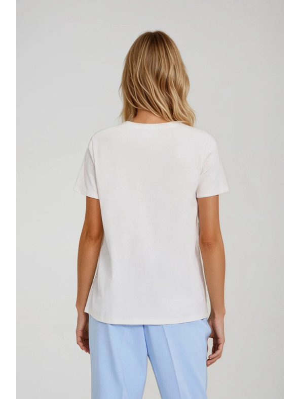 Moodo Fehér blúz dekoratív gombokkal Moodo