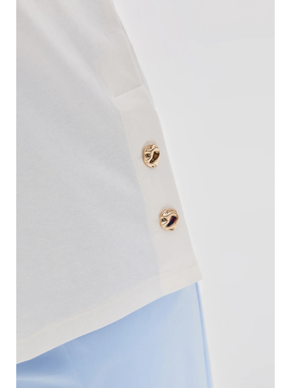 Moodo Fehér blúz dekoratív gombokkal Moodo