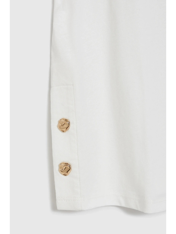Moodo Fehér blúz dekoratív gombokkal Moodo