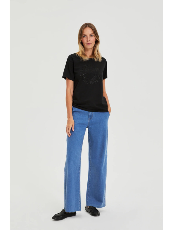 Moodo Fekete blúz zsebbel Moodo