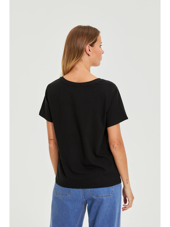 Moodo Fekete blúz zsebbel Moodo