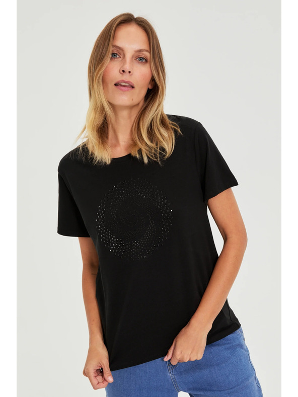 Moodo Fekete blúz zsebbel Moodo