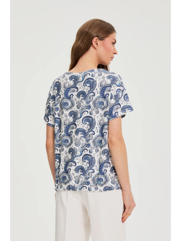 Moodo Fehér paisley mintás top Moodo